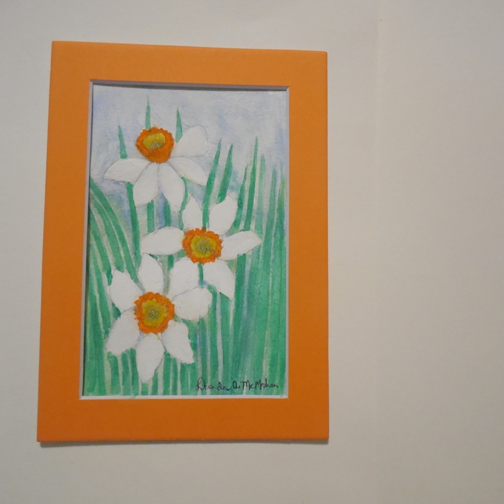 Original Watercolor Narcissus Painting
